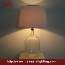 Square clear Glass table lamp fabric shade lamp for home decorate