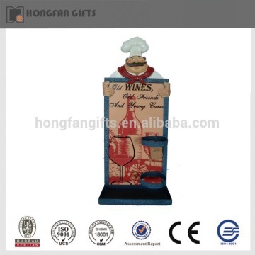 Novel polyresin chef wine bottle holder