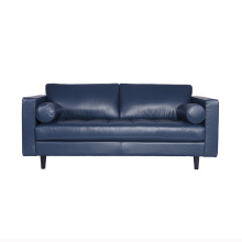 Modern Leather Sven Sofa in Blue