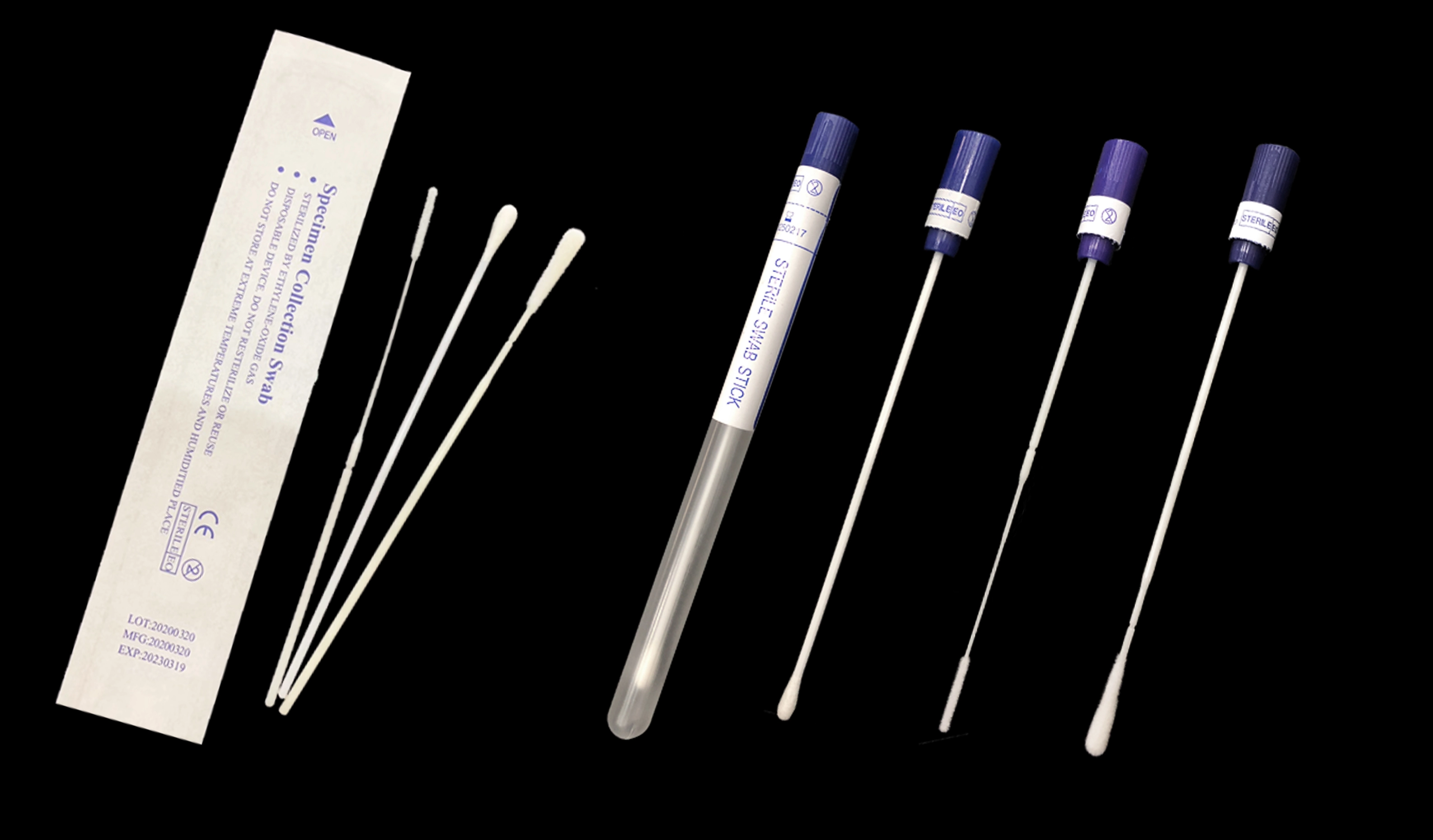 Medical Sterile Nylon Throat Nasal Flocking Swab Oral Specimen Collection Flocked Nasal Swab