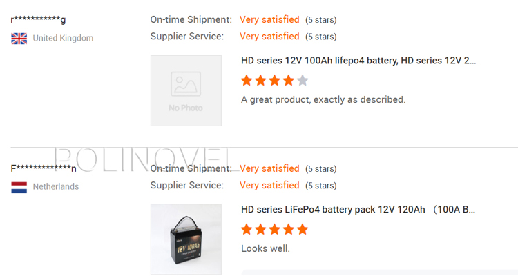 Polinovel Patented 12V Lifepo4 Lithium Battery 100Ah For RV Marine Solar