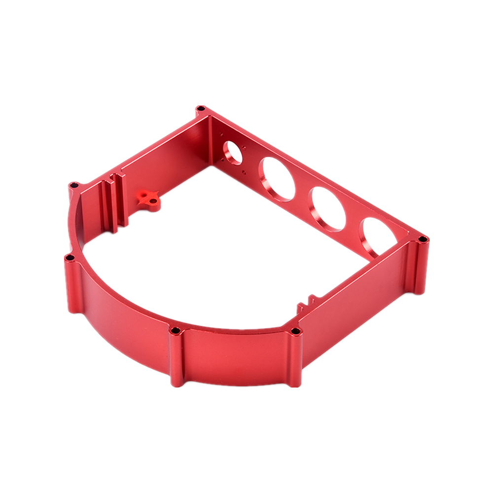 Precision aluminum extrusion and milling  frame in red