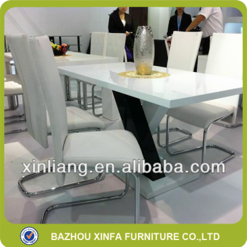 High glossy MDF wood modern white dining table cheap wholesale