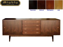 66 inch 4 Drawers Wooden Walnut Kitchen Retro Sideboard