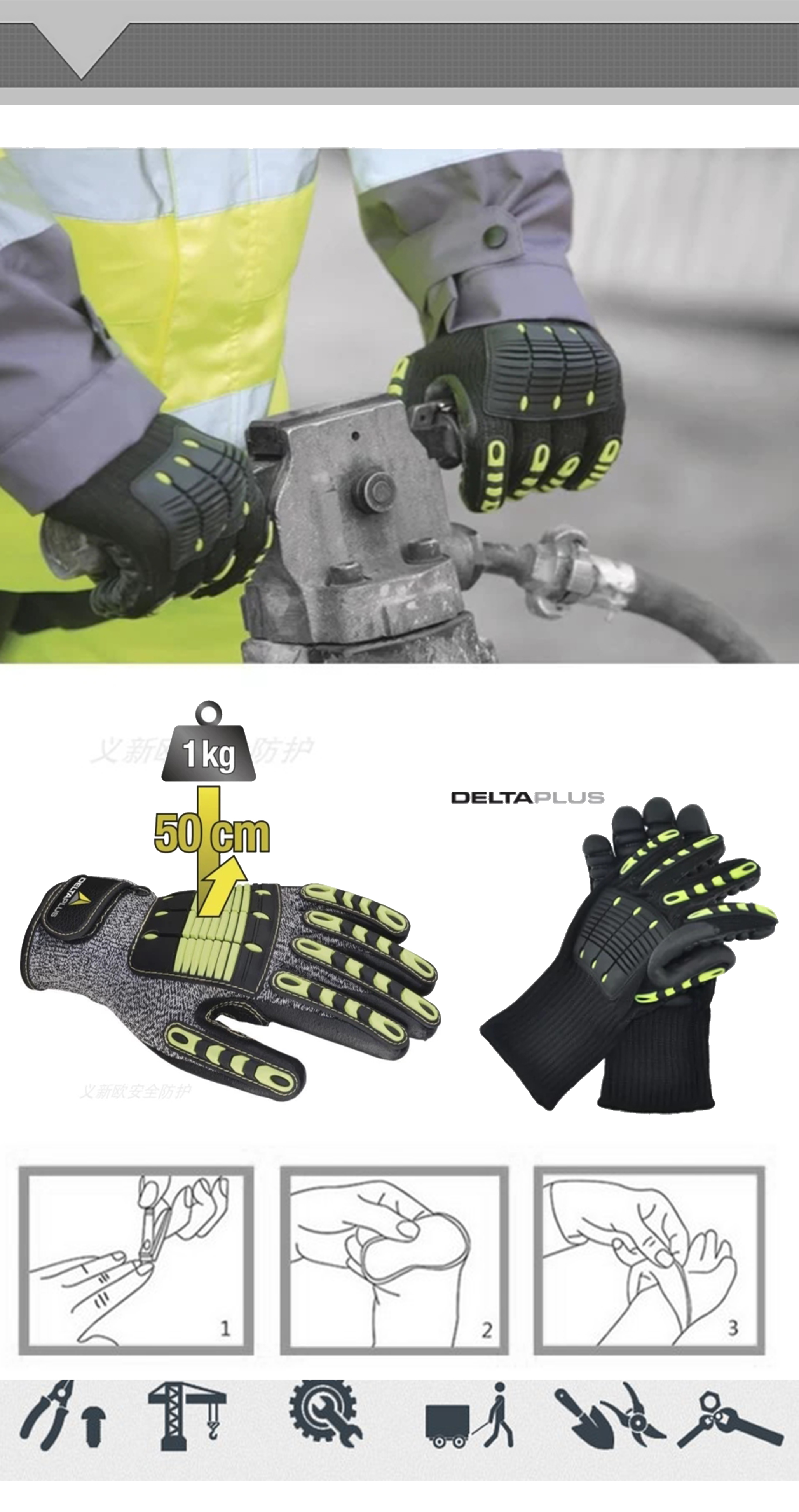 Wholesale customized good quality resistant latex work waterproof gloves