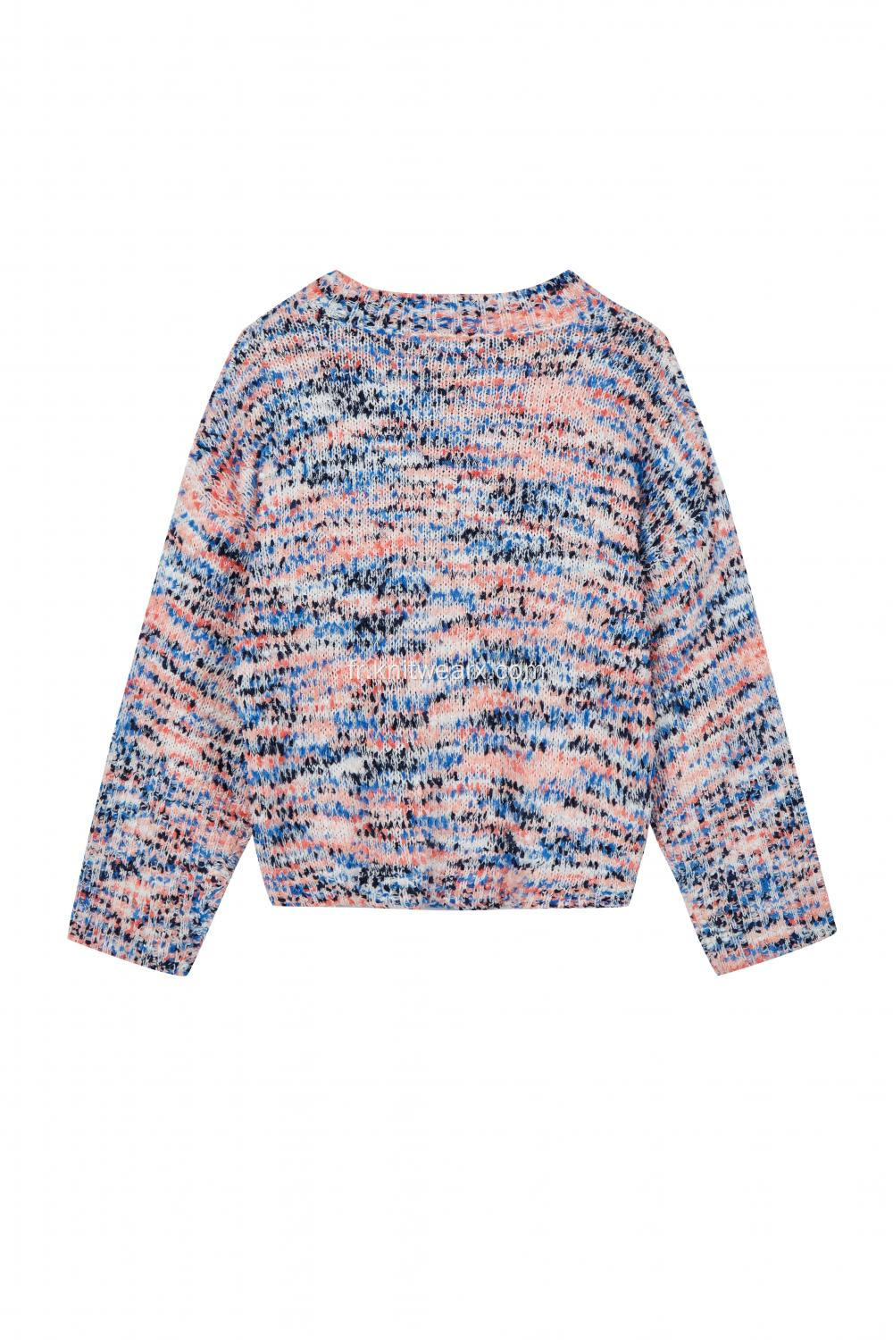 Pull à col rond en tricot coloré Neps Batwing pour femmes