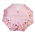 Girl's Pink Flower Kids Safety Open Umbrella