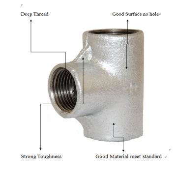 Plain Elbow Tee Crosses Malleable Iron Pipe Fitting