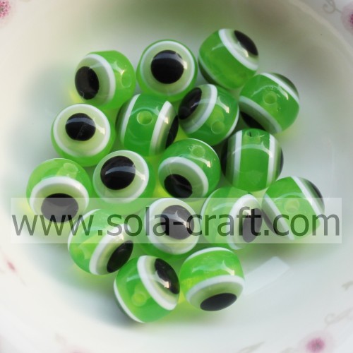 500Pcs 12MM Green 2014 China Acryl lose Shamballa Harz billige Perlen Großhandel für europäische Charm Armband