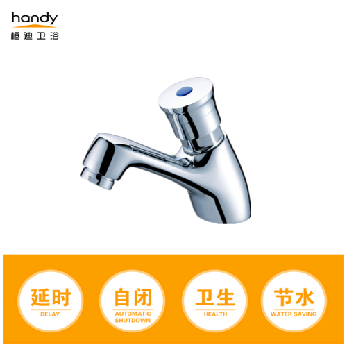 Hand Press Self Closing Delay Action Pillar Faucet