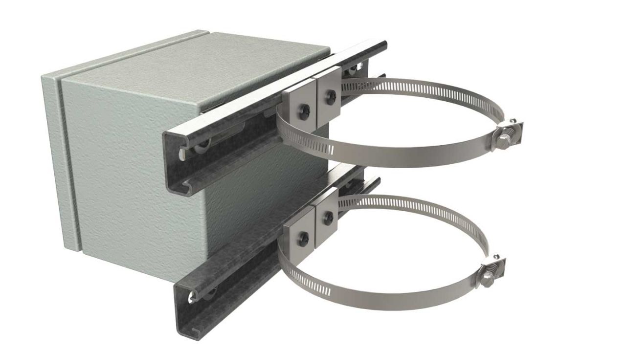Los kits universales de montaje en poste hacen que la caja soporte de montaje del gabinete sujetador rápido y fácil fijación del poste Soporte de alambre de cable óptico