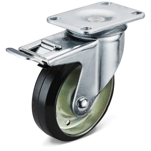 Threaded Stem Braked TPR Medical Casters