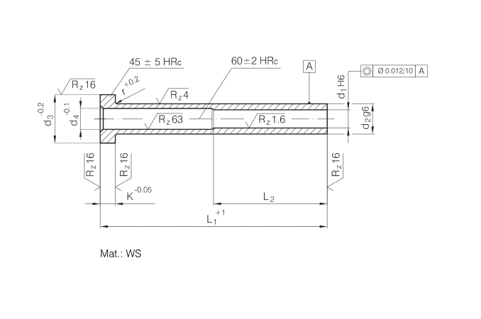 DIN16756 or ISO8405 Ejector Sleeves Hardened