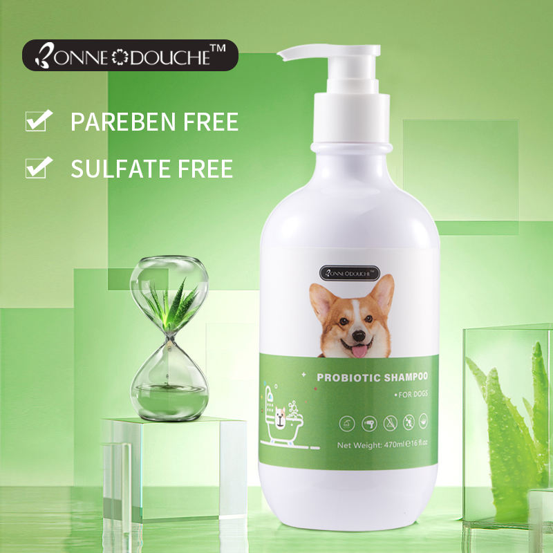 Shampoo de probióticos para animais de estimação para cachorros, umidade, cabelo, tintura segura anti-caspa formulado na Itália