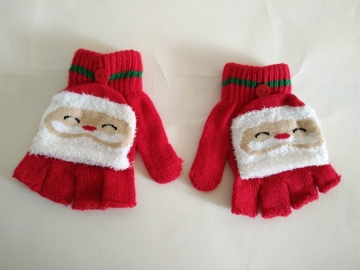 Red  Christmas Knitted Gloves