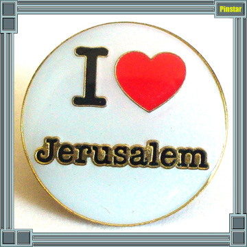 Wholesale custom national flag pin badge collar pins I love Jerusalem Lapel Pin