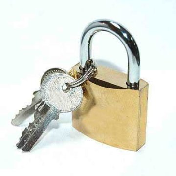 Gold Plated Iron Padlock with Nickel Plated Keys
