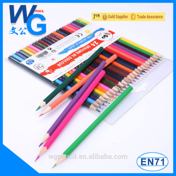 wooden color pencil/ rainbow personalized wooden 24 color pencil