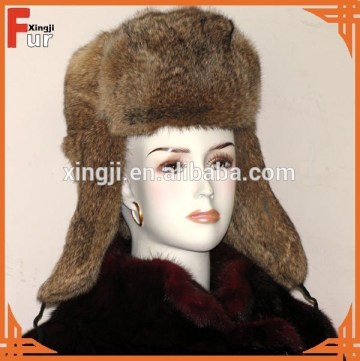 Natural Brown Rabbit Fur Russian Fur Hat