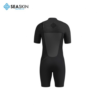 Seaskin Mens แขนสั้นสีดำ zipperless shorty wetsuit