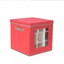 Foldable Cube Storage Box for Christmas Ornament Organization