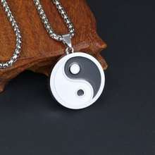 2024 Stylish Stainless Steel Men's Tai Chi Pendant Necklace: Retro & Ethnic Wholesale Collection