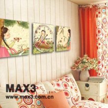 Wall decal flowers decorative wall art poster clock 3 pieces