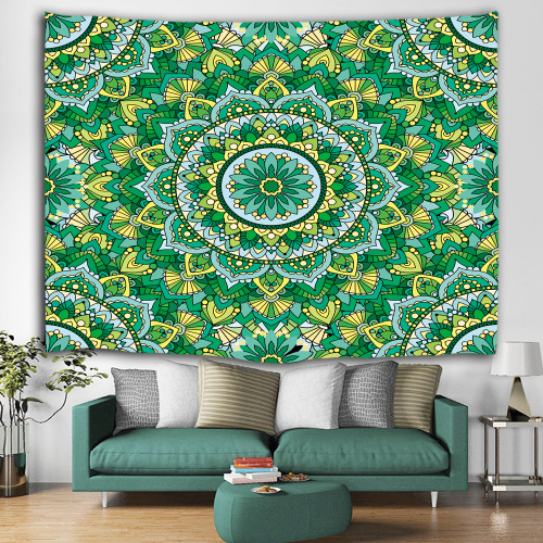 Bohemian Tapestry Mandala Wall Hanging Indian Hippie Boho Psychedelic Tapestry for Livingroom Bedroom Home Dorm Decor Yellow and