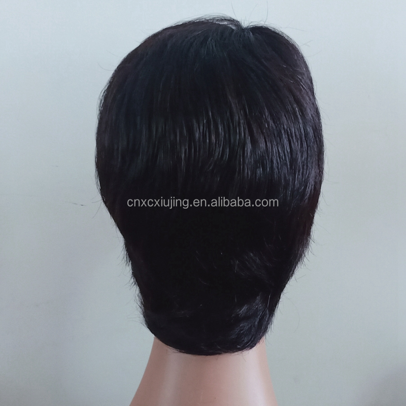 REINE Short Human Hair Wigs Pixie Cut Straight Remy Brazilian Hair for Black Women Machine Made  Cheap Glueless Wig