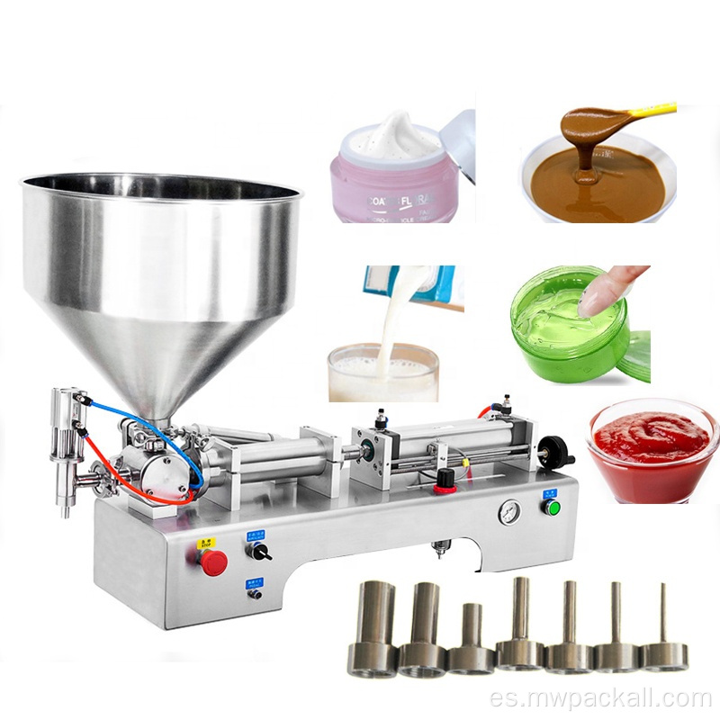 Máquina de llenado de líquido semiautomática de una boquilla para pasta/llenado de líquido para cosméticos, champú, miel