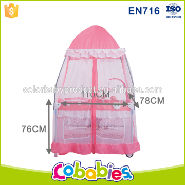 Best Selling pink steel portable baby princess cots prices