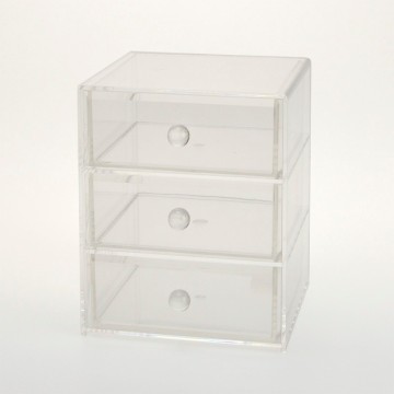 Wholesale 3 desktop Clear acrylic stackable storage drawer