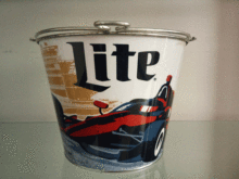 Galvanized Tin Ice bucket with flexible handles