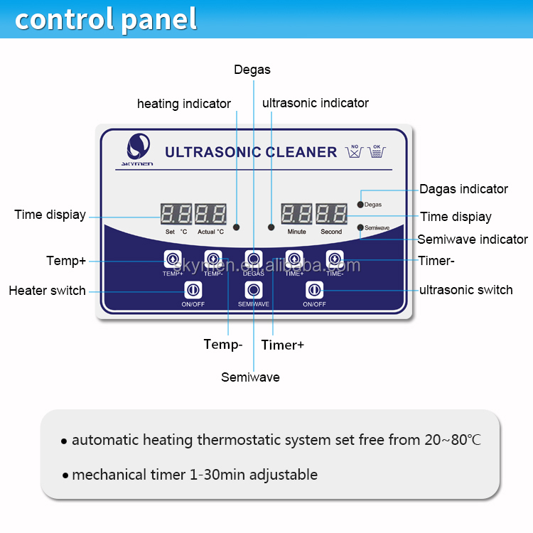 Skymen 22L Timer & Heater Adjustable Surgical Dental Instrument Degrease Ultrasonic Cleaner