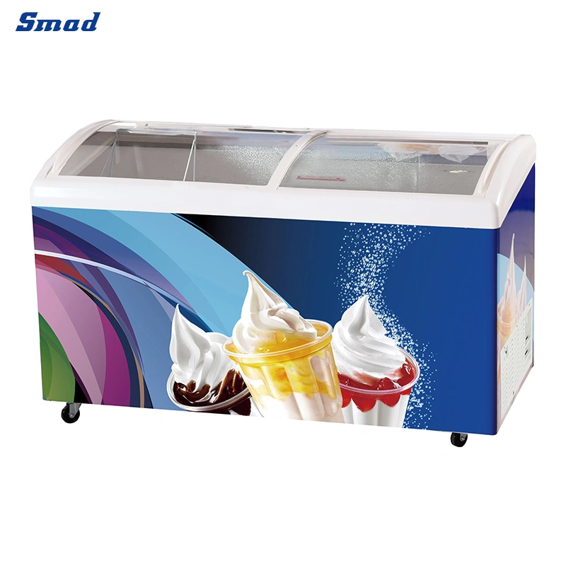 Small Ice Cream Freezer Glass Door Display Freezer