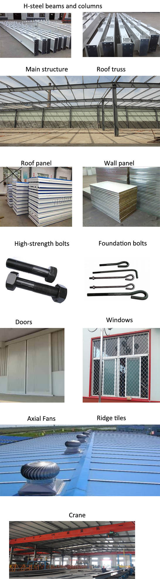 Pre Engineered Light Steel Roof Construction Structures