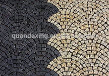 Black Basalt Mesh Cobble Granite Cobble,Driveway Granite Cobblestone