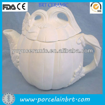 teapot white unpainted halloween ceramic