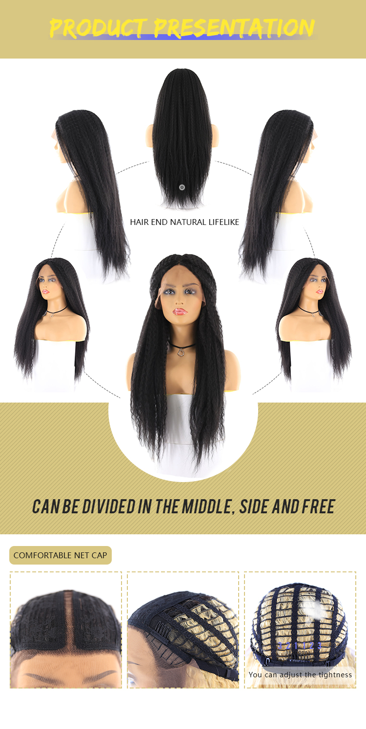 X-TRESS natural color long  overnight delivery lace wigs onstock afro kinky curly wigs synthetic hair wigs lace front for women