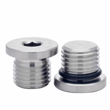 316 Stainless Steel Hexagon Socket Plug with ED Ring and Side Plug Pipe Cap - Oil Plug