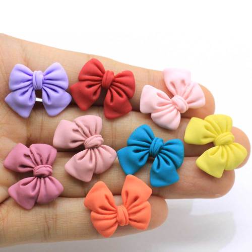 100Pcs Colorful  Bowknot  Resin Decoration Crafts Bowtie Ribbon Flatback Cabochon Scrapbook DIY Embellishments Accessories