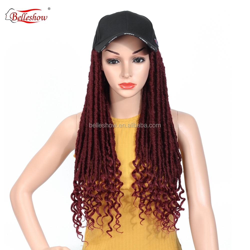 Hot sell18" Ombre Goddess Faux Locs Curly Crochet Hair basketball cap hair Extensions Synthetic Soft Dread Locs Crochet Braids