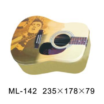 lute shape cookie tin box