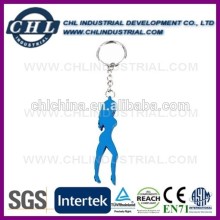 Women shaped cast iron bottle opener with keychain