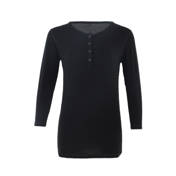 High Quality Wholesale 100% Merino Wool Henley for Women