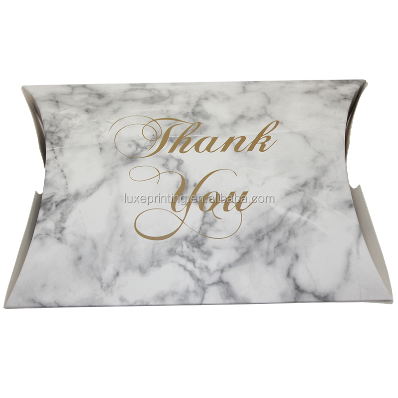 Custom printed private brand name wedding party gift packaging small pillow box