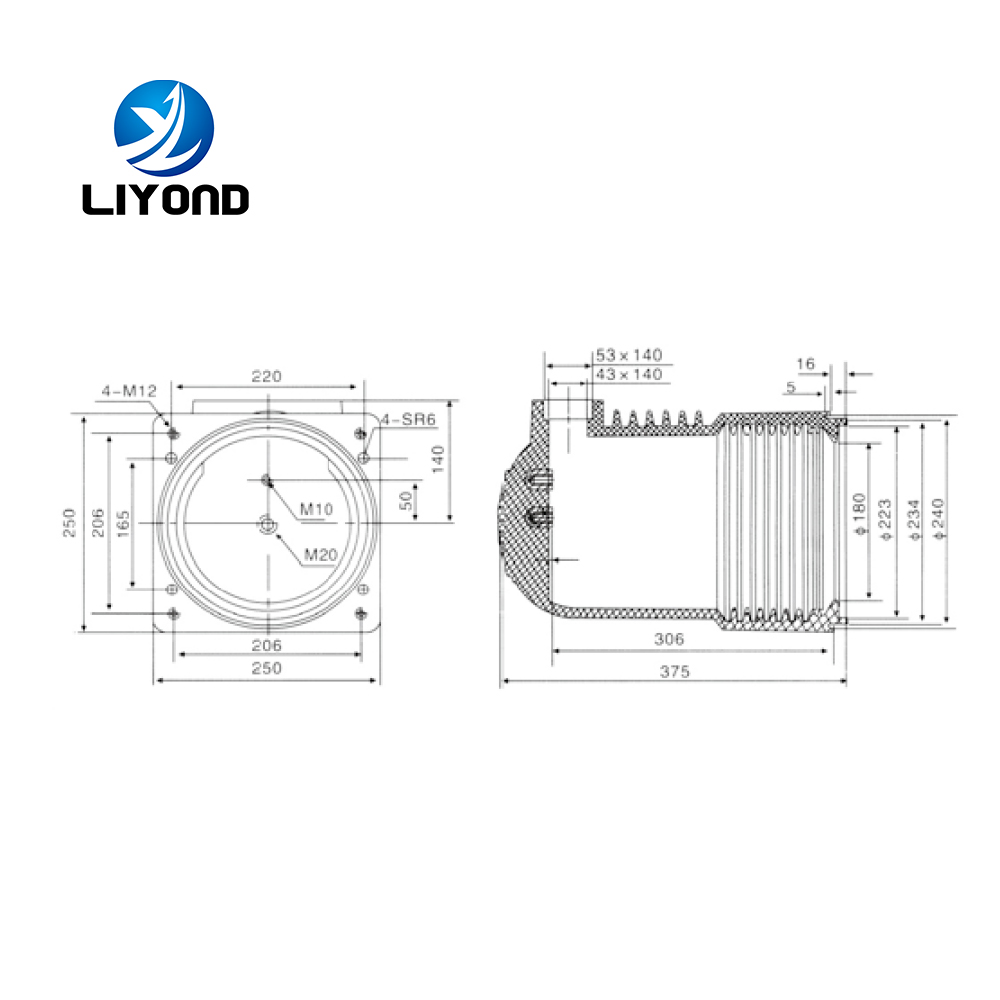 LY109 24kV High Voltage cabinet Epoxy Resin bushing Contact Box insulator