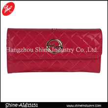 rhombic embossed notecase/shining red burse/fashion ladies wallet