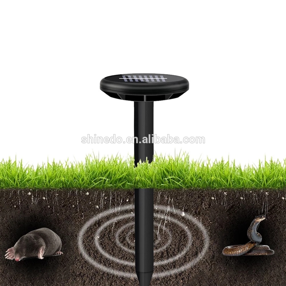 New Solar Powered Mole Mouse Snake Repeller Ultrasonic Sound Wave Pest Control Repellent For Farm Garden Yard