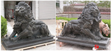 bronze watching lion decorate